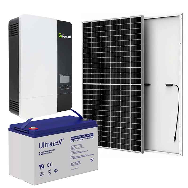 Growatt SPF5000ES, 4x Ultracell 100Ah (48V), 6x 550W (3.3kWp)